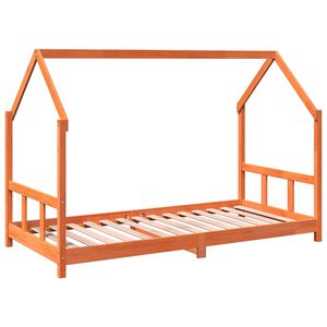 vidaXL Giroletto per Bambini Marrone Cera 90x190cm Legno Massello Pino