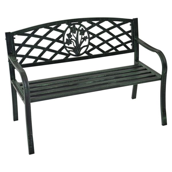 Lesli Living Panca da Giardino St. James 114x59,5x80 cm Metallo Verde