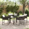 vidaXL Set da Pranzo per Giardino con cuscino 5 pcs Marrone polyrattan