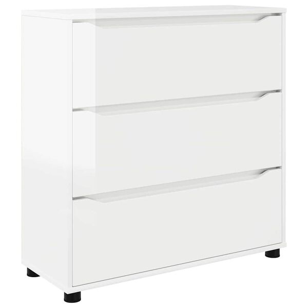 vidaXL Armadio Bianco Lucido 80 x 31 x 81 cm Legno multistrato