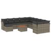 vidaXL Set Divani da Giardino 12 pz con Cuscini Grigio in Polyrattan