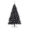 vidaXL Albero di Natale artificiale con luci integrate Nero 210 cm PVC