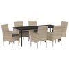 vidaXL Set da Pranzo per Giardino 7 pcs Grigio chiaro polyrattan