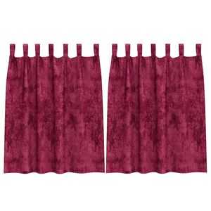 vidaXL Tende in Velluto 2 pcs Rosso Vino 140 x 140 cm Velluto
