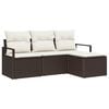 vidaXL Set di divani 4 pz Marrone e Crema polyrattan