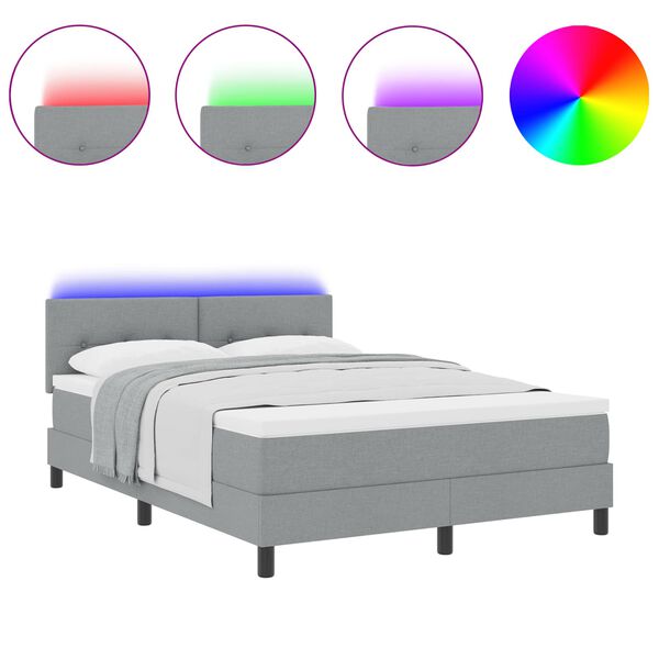 vidaXL Letto a molle con materasso Grigio chiaro 160 x 200 cm Tessuto