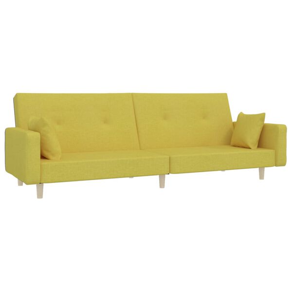 vidaXL Divano Letto a 2 Posti con Poggiapiedi Verde in Tessuto