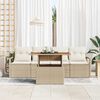 vidaXL Set Divano da Giardino 5 pcs Beige Poly Rattan