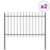 vidaXL Recinzione per Giardino 2 pcs Grigio 3,4 x 1,2 m