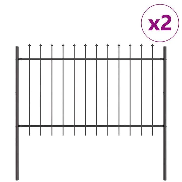 vidaXL Recinzione per Giardino 2 pcs Grigio 3,4 x 1,2 m