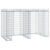 vidaXL Parete Gabbioni Bidone Spazzatura 192x91x120 cm Ferro Zincato
