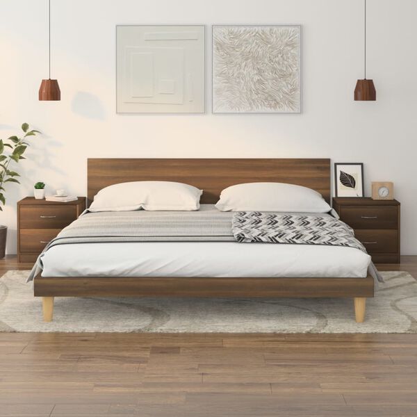 vidaXL Comodini 2pz Rovere Marrone 40x30x40 cm in Truciolato