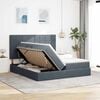 vidaXL Letto con Contenitore Grigio scuro 200 x 200 cm Velluto