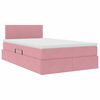 vidaXL Letto con contenitore e LED Rosa 120 x 200 cm Velluto