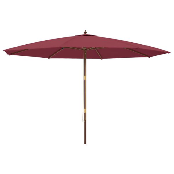 vidaXL Ombrellone da Giardino con Palo Legno Rosso Bordeaux 400x273 cm