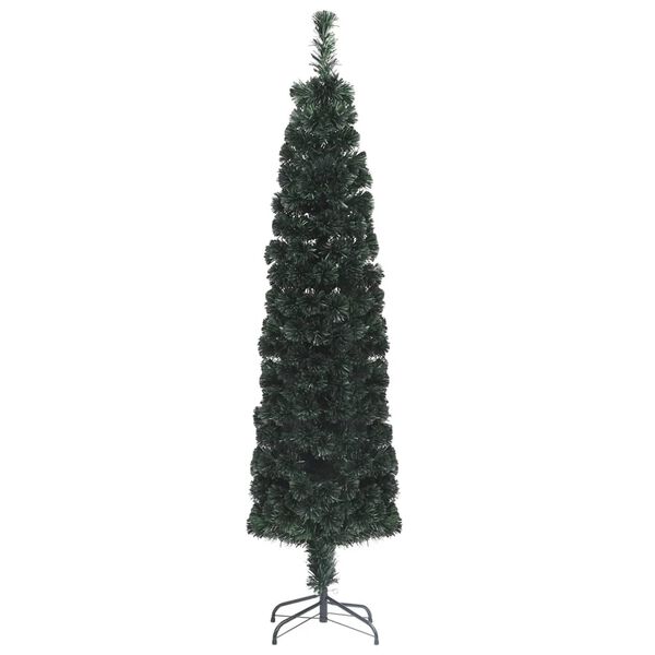 vidaXL Albero Natale Artificiale Sottile Supporto 150 cm Fibra Ottica