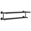 vidaXL Porta asciugamani Nero 61 x 23 x 17 cm Acciaio inossidabile