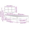 vidaXL Letto con Testiera Rivestita Talpa 90 x 200 cm Pino massello