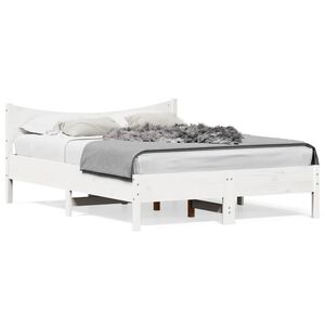 vidaXL Letto senza Materasso Bianco 140x200 cm Legno Massello di Pino