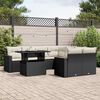 vidaXL Set Divani da Giardino 9 pz con Cuscini Nero in Polyrattan