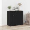 vidaXL Credenza Rovere Nero 80x36x75 cm in Legno Multistrato