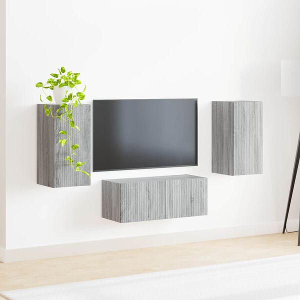 vidaXL Set mobile TV 6 pcs Grigio Sonoma Legno multistrato