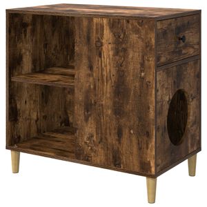 vidaXL Casa per Gatti Rovere fum&eacute; 72 x 42.5 x 70 cm Legno multistrato