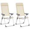 vidaXL Sedie Pieghevoli da Campeggio 2 pz in Alluminio Crema