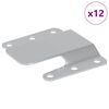 vidaXL Staffa di Montaggio Flush 12 pcs Argento 75 x 66 x 1,4 mm