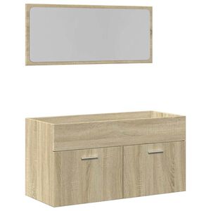 vidaXL Set Mobili da Bagno 2 pz Rovere Sonoma in Legno Multistrato