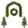 vidaXL Set mini alberi di Natale 60 cm 125 LED Bianco caldo PVC e PE