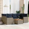 vidaXL Set Divani da Giardino 7 pz con Cuscini Grigio in Polyrattan