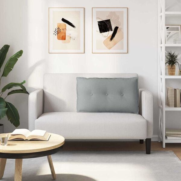 vidaXL Cuscino per Schiena Grigio chiaro 80 x 19 x 50 cm Tessuto