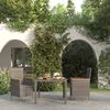vidaXL Mobili da Giardino 3 pz con Cuscini in Polyrattan Nero e Grigio