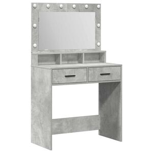 vidaXL Tavolo da Trucco Grigio cemento 79 x 41 x 135 cm