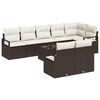 vidaXL Set Divano da Giardino 9 pcs Marrone e Crema polyrattan