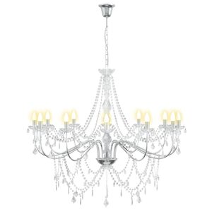 vidaXL Lampadario regolabile con perline E14 Metallo e acrilico