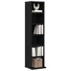 vidaXL Mobile Porta CD Rovere Nero 21x20x88 cm in Legno Multistrato