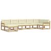 vidaXL Set di divani da esterno 7 pz Bianco e Crema