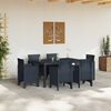 vidaXL Set da Pranzo per Giardino 7 pcs Antracite Rattan Polt