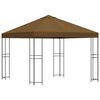 vidaXL Gazebo 3 x 3 m Tortora Poliestere e Acciaio 190 gsm