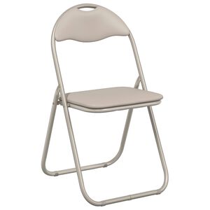 vidaXL Sedia pieghevole 8 pcs Sabbia 48 x 43,5 x 81 cm Pelle Sintetica