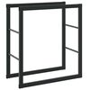 vidaXL Rastrelliera per Legna da Ardere Nera 55x30x61 cm in Acciaio
