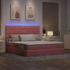 vidaXL Letto con luci a strisce a LED Rosa 200 x 200 cm Velluto