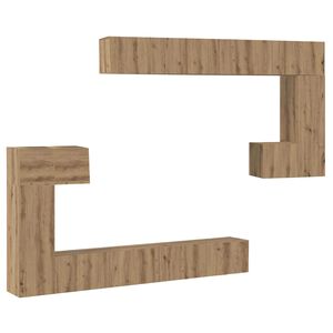 vidaXL Unit&agrave; TV 4 pcs Rovere artigianale Legno multistrato