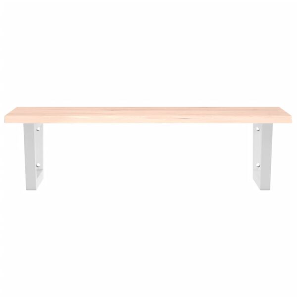 vidaXL Ripiano a Parete per Lavabo in Acciaio e Massello di Rovere