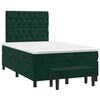 vidaXL Giroletto a Molle con Materasso Verde Scuro 120x190 cm Velluto