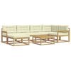 vidaXL Set di divani da esterno 7 pz Bianco e Crema