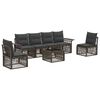 vidaXL Set Divano da Giardino 7 pz 6-Posti Grigio polyrattan