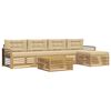 vidaXL Set di divani da esterno 7 pcs Bianco e Beige Poliestere